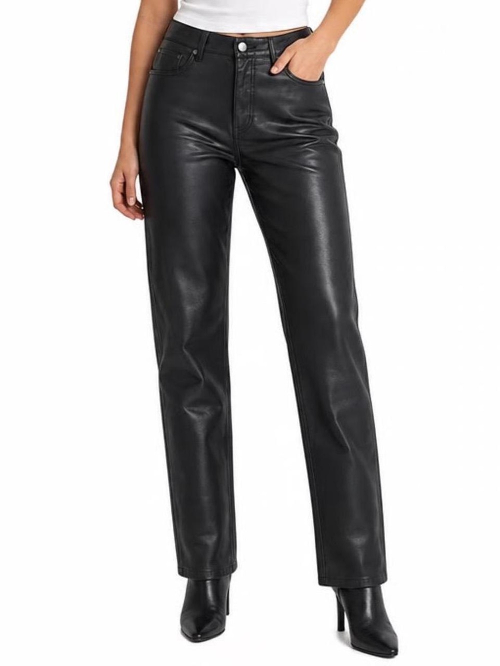 Aritzia Wilfred Milena High Waisted Vegan Leather Pant Black